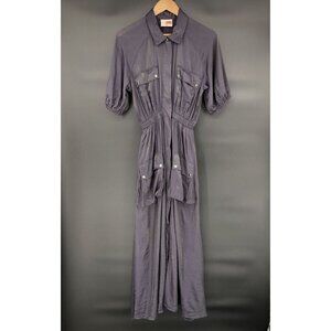 Samant Chauhan Anthropologie Women's Utility Maxi Dress XS Dark Metallic Blue